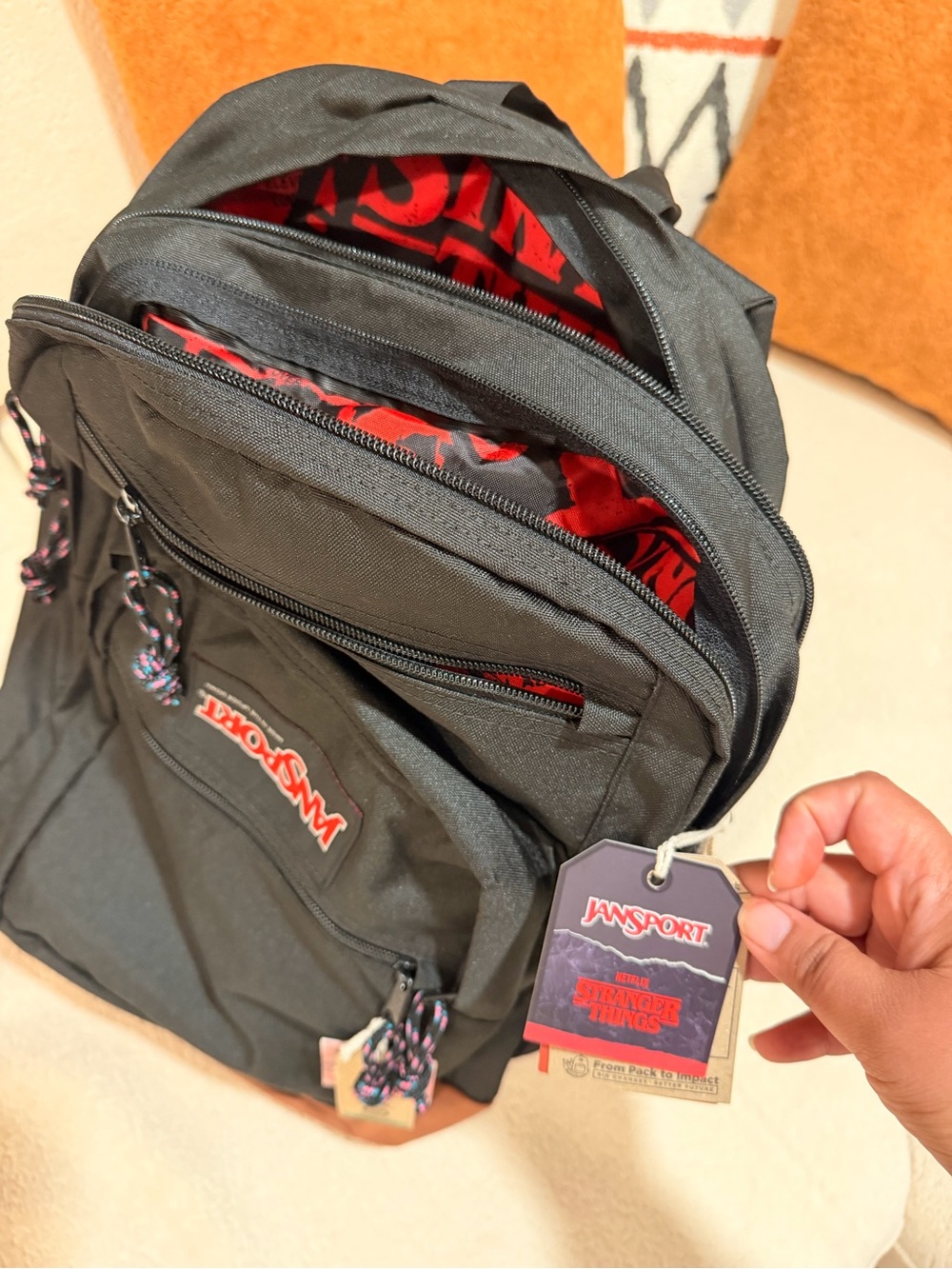 JanSport x Stranger Things "Upside Down" Cool Student Backpack - Black NWT